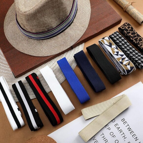 Stretchable Cowboy Hat Bands 12 pcs Straw Accessories for Women Men main image 6